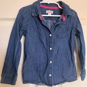 Girls 4T Cat & Jack denim button up shirt